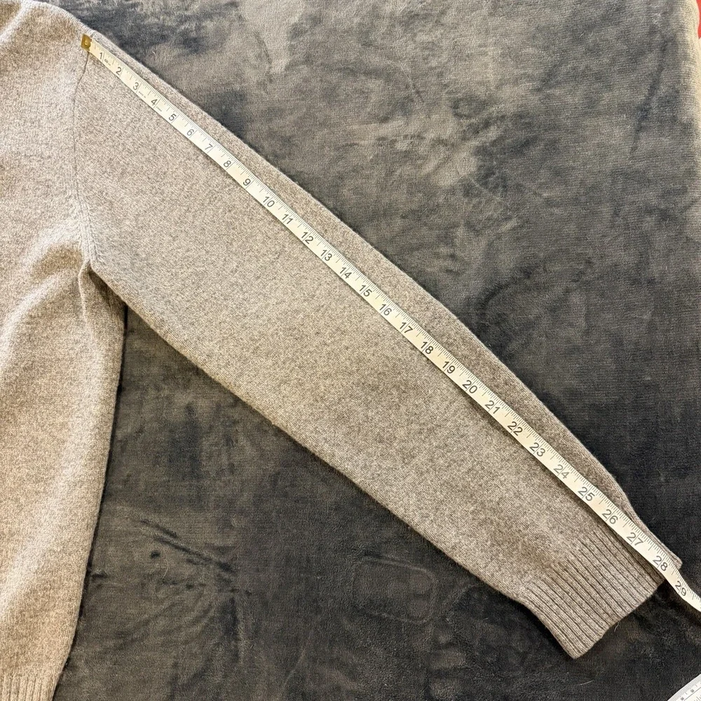 J Crew Lambswool Sweater Mens XL Gray 1/4 Zip Mock Neck Pullover